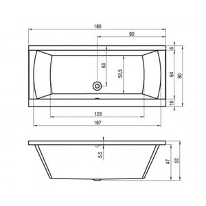 RIHO JULIA vasca da bagno in acrilico 180x80 cm
