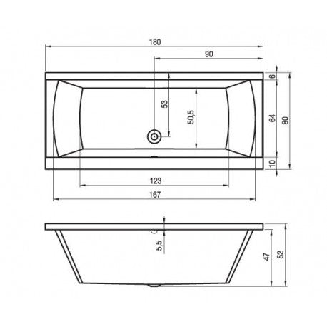 RIHO JULIA vasca da bagno in acrilico 180x80 cm