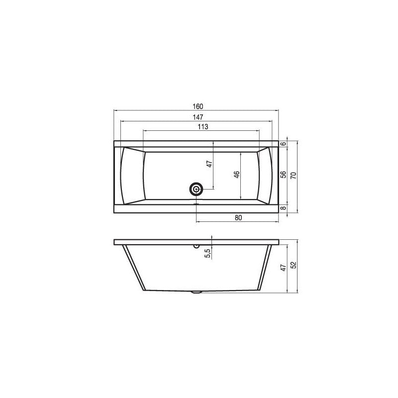 RIHO JULIA vasca da bagno in acrilico 160x70 cm