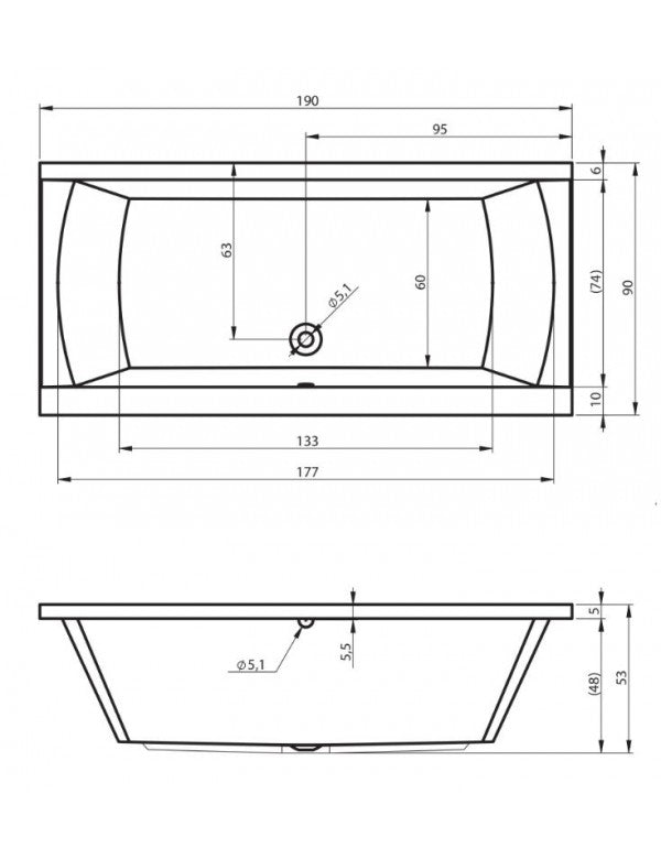 RIHO JULIA vasca da bagno in acrilico 190x90 cm