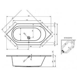 RIHO KANSAS vasca da bagno in acrilico 190x90 cm