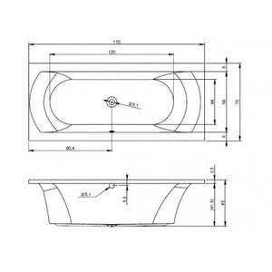 Vasca da bagno RIHO in acrilico con angolo sinistro LIMA 170x75 cm