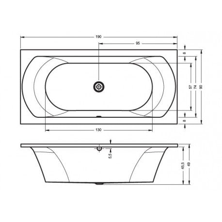 RIHO LIMA vasca da bagno in acrilico 190x90 cm