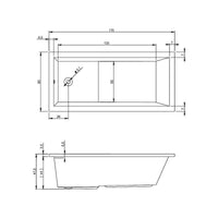 Vasca da bagno in acrilico RIHO LUSSO PLUS 170x80 cm