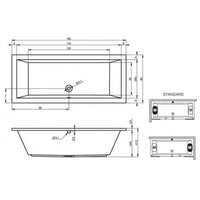 Vasca da bagno RIHO LUSSO in acrilico 190x80 cm