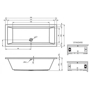 Vasca da bagno RIHO LUSSO in acrilico 190x80 cm