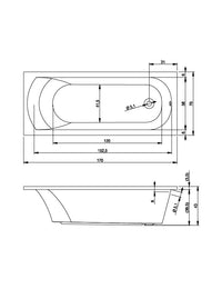 RIHO MIAMI vasca da bagno in acrilico 170x70 cm
