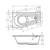 RIHO DELTA vasca da bagno angolare destra in acrilico 150x80 cm