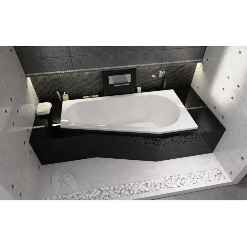 Vasca da bagno angolare sinistra in acrilico RIHO DELTA 160x80 cm