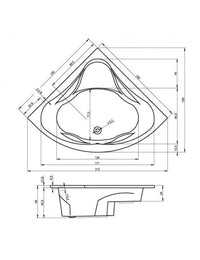 RIHO NEO vasca da bagno angolare in acrilico 150x150 cm