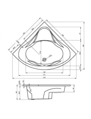 RIHO NEO vasca da bagno angolare in acrilico 150x150 cm