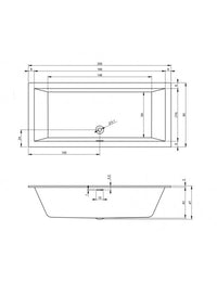 RIHO RETHINK CUBIC Vasca da bagno in acrilico 200x90 cm