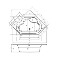 RIHO WINNIPEG vasca da bagno angolare in acrilico 145x145 cm