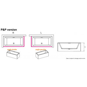 RIHO RETHINK CUBIC Vasca da bagno Plug&Play sinistra 180x90 cm