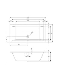RIHO RETHINK CUBIC Vasca da bagno Plug&Play sinistra 180x90 cm