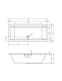 RIHO RETHINK CUBIC Vasca da bagno plug&play sinistra 190x80 cm