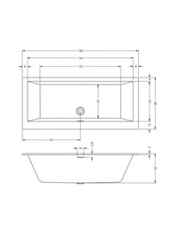 RIHO RETHINK CUBIC Plug&Play Back2Wall Vasca da bagno 180x80 cm