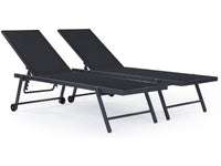 Set di 2 lettini in textilene e alluminio "Jolia" - Phoenix - Nero