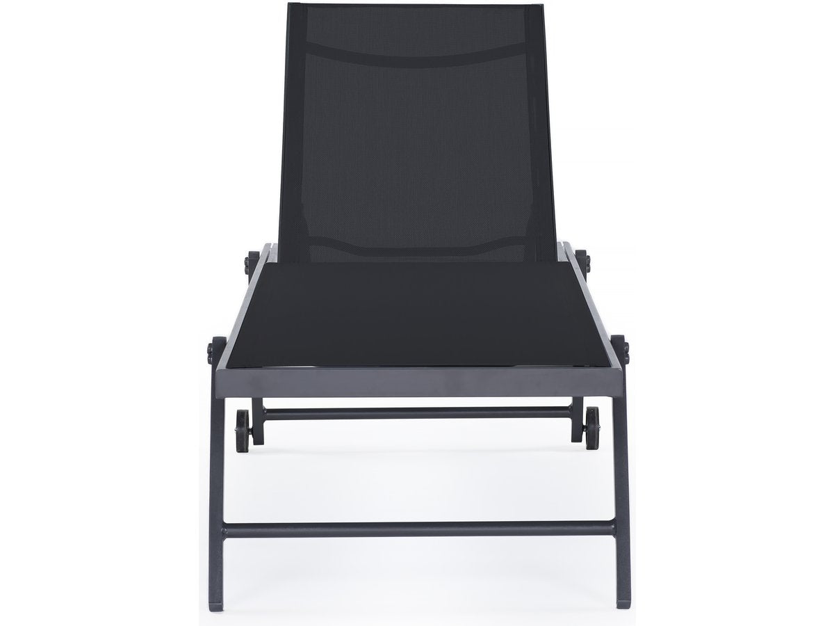 Set di 2 lettini in textilene e alluminio "Jolia" - Phoenix - Nero