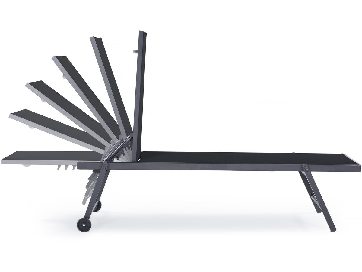 Set di 2 lettini in textilene e alluminio "Jolia" - Phoenix - Nero