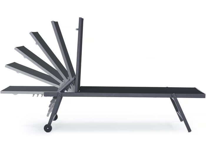 Set di 2 lettini in textilene e alluminio "Jolia" - Phoenix - Nero