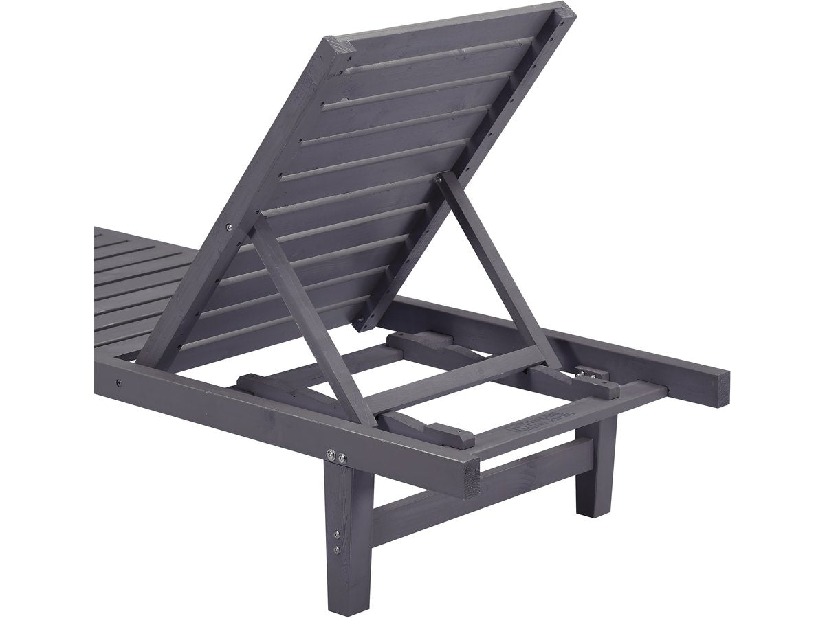 Lettino da sole in legno L194xL65xH96  Rawai colore Grigio