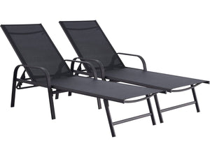 Lettino da sole in acciaio "Farniente" - Nero