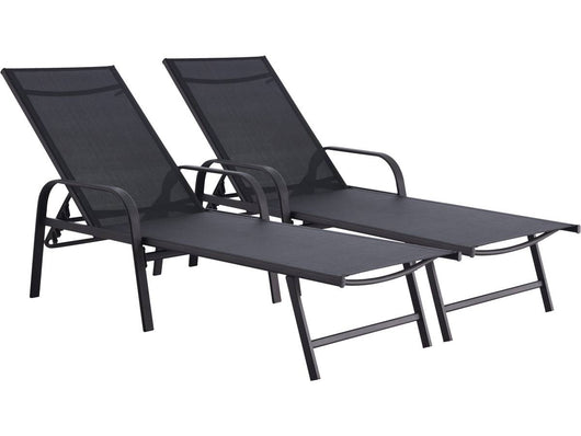 Lettino da sole in acciaio "Farniente" - Nero