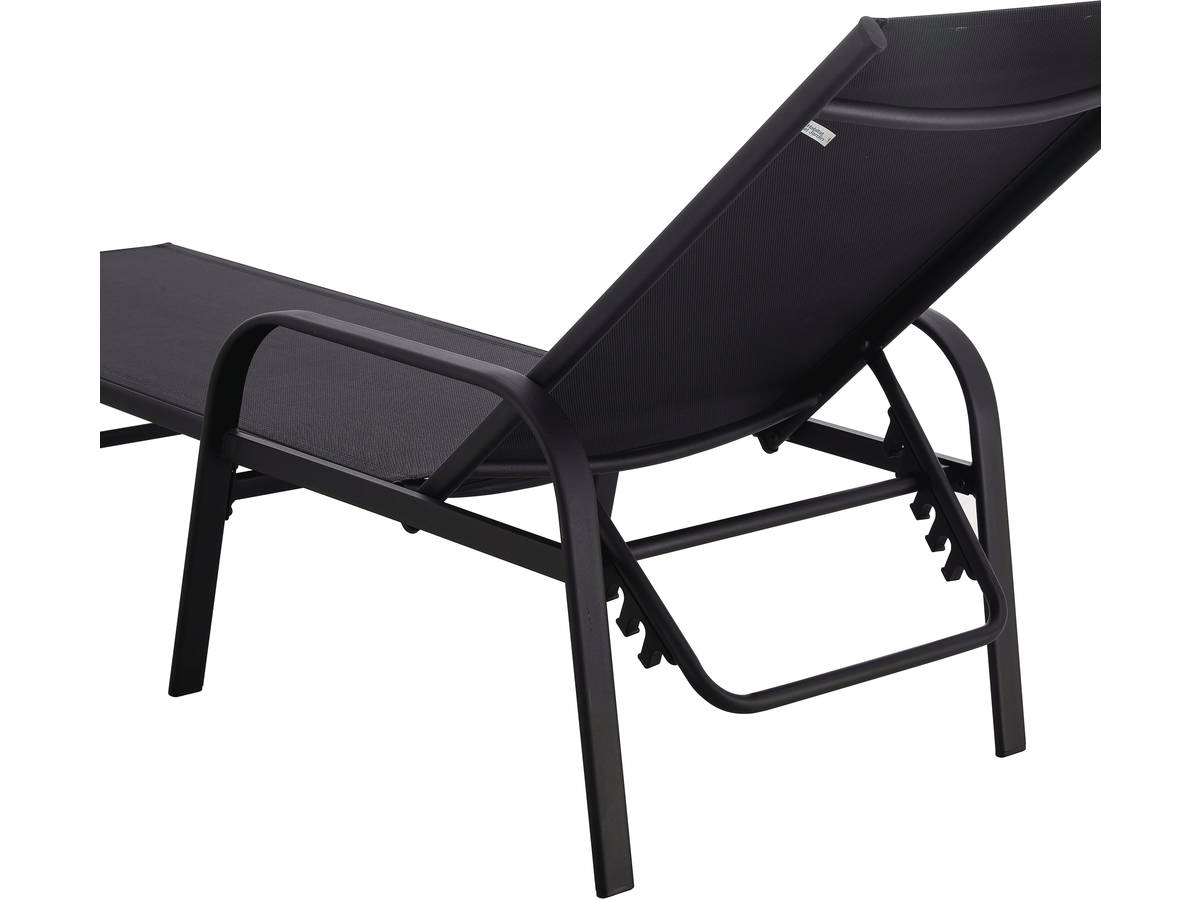Lettino da sole in acciaio "Farniente" - Nero