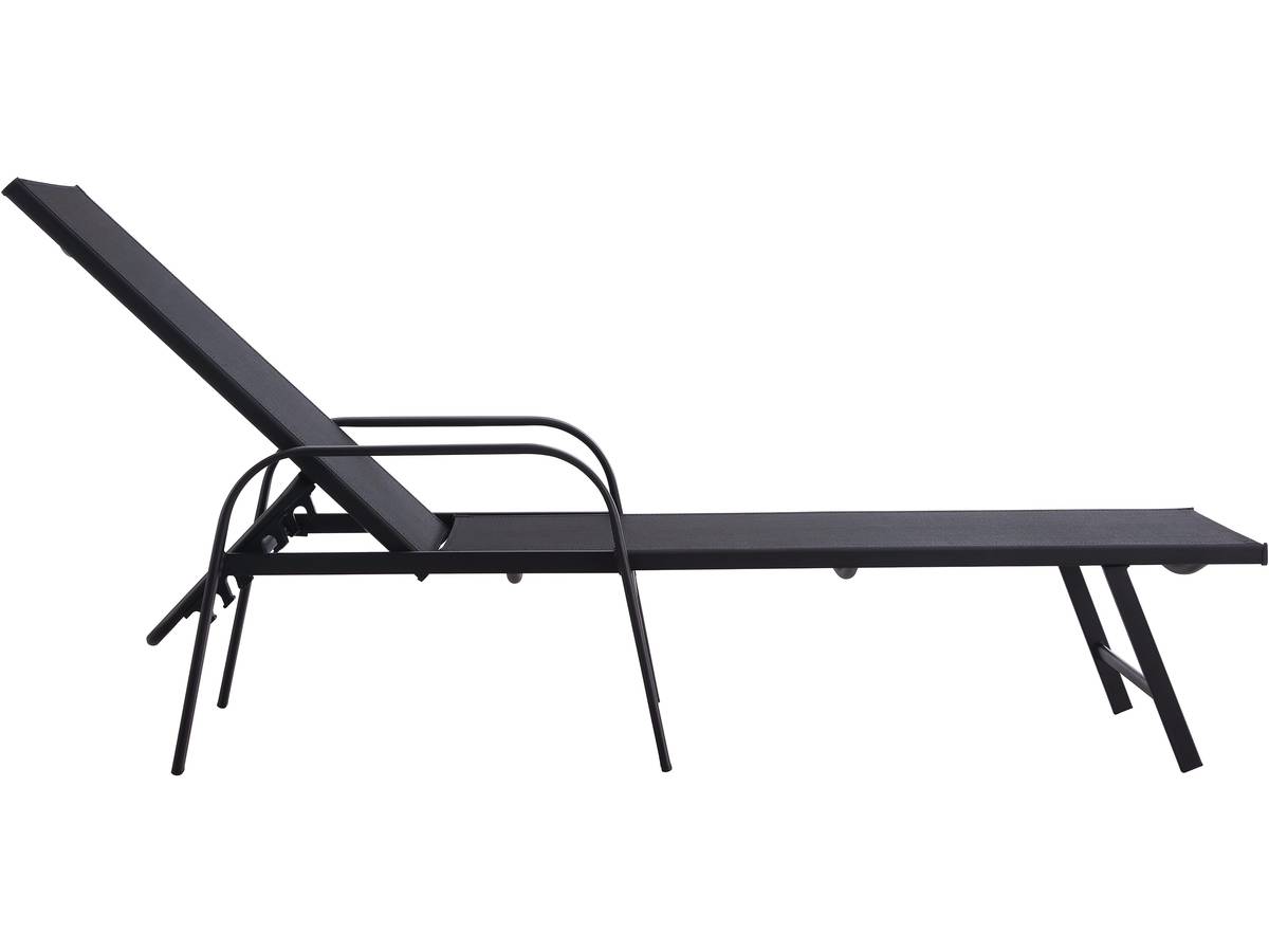 Lettino da sole in acciaio "Farniente" - Nero