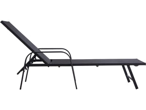 Lettino da sole in acciaio "Farniente" - Nero