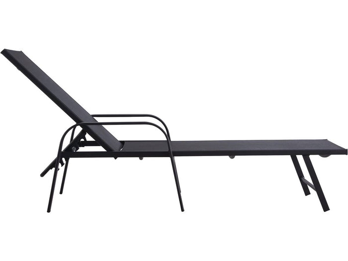 Lettino da sole in acciaio "Farniente" - Nero