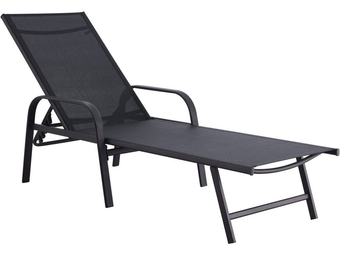 Lettino da sole in acciaio "Farniente" - Nero