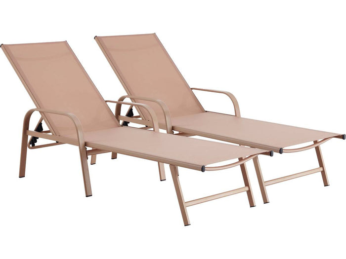 Lettino da sole in acciaio "Farniente" - Marrone