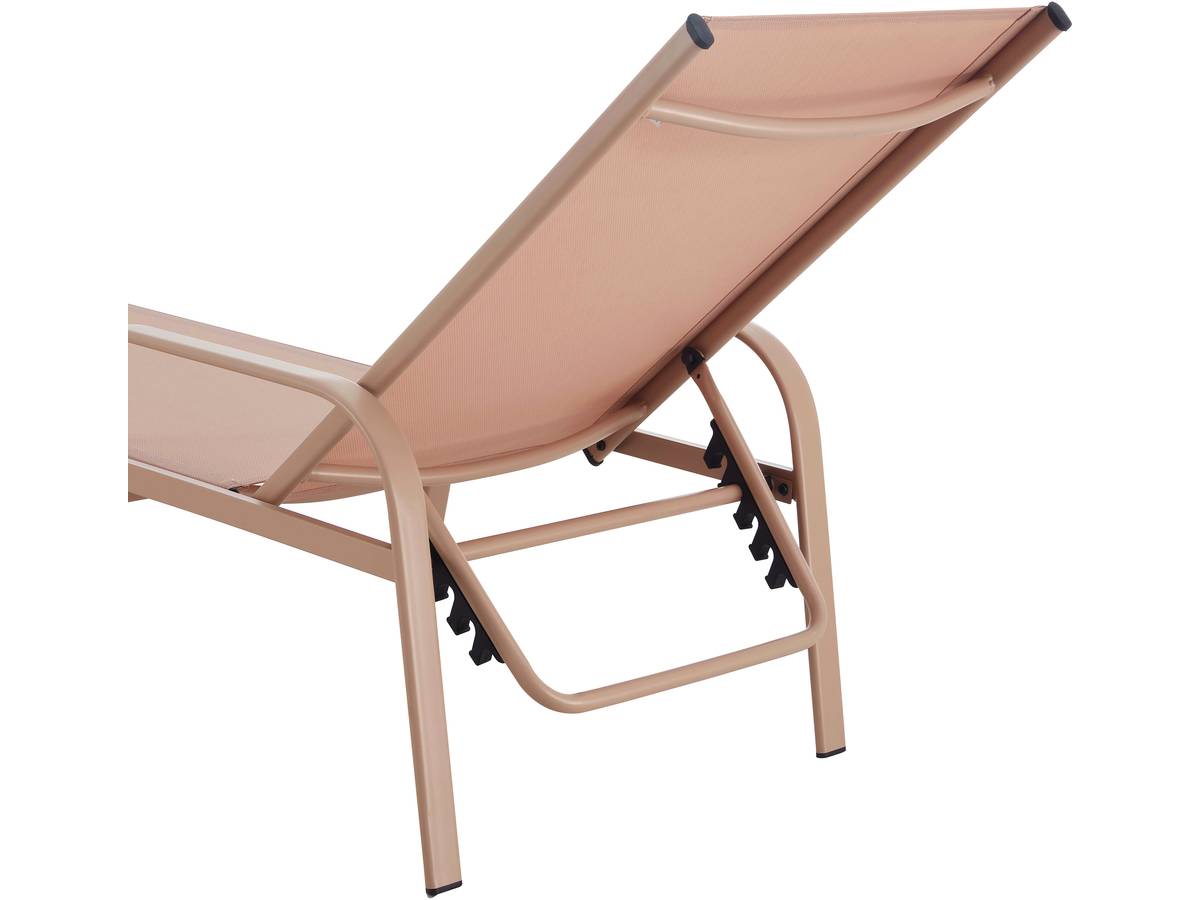 Lettino da sole in acciaio "Farniente" - Marrone