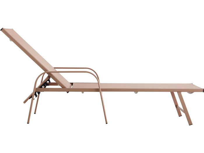 Lettino da sole in acciaio "Farniente" - Marrone