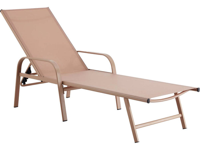 Lettino da sole in acciaio "Farniente" - Marrone