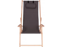 Set di 2 sedie a sdraio in legno "Chilienne" con braccioli - 107 x 56,5 x 81 cm - Grigio Scuro