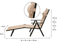 Set di 2 lettini pieghevoli in metallo e textilene "Hevea" - Beige