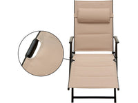 Set di 2 lettini pieghevoli in metallo e textilene "Hevea" - Beige