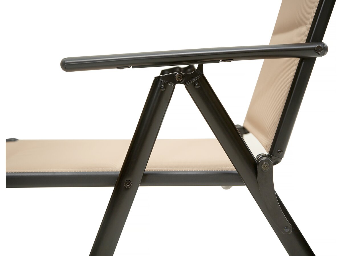 Set di 2 lettini pieghevoli in metallo e textilene "Hevea" - Beige