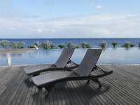 Set di 2 lettini prendisole in resina intrecciata "Arthur" - Marrone