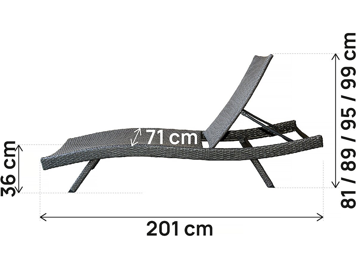 Set di 2 lettini prendisole in resina intrecciata "Arthur" - Marrone