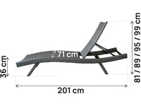 Set di 2 lettini prendisole in resina intrecciata "Arthur" - Marrone