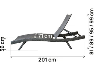 Set di 2 lettini prendisole in resina intrecciata "Arthur" - Marrone