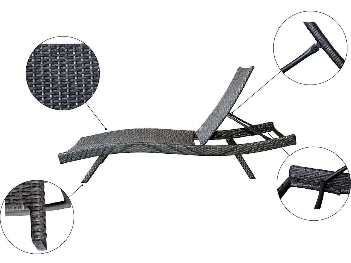 Set di 2 lettini prendisole in resina intrecciata "Arthur" - Marrone