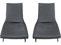 Set di 2 lettini prendisole in resina intrecciata "Arthur" - Marrone