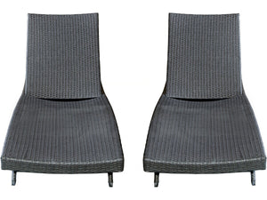 Set di 2 lettini prendisole in resina intrecciata "Arthur" - Marrone