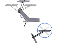 Set di 2 lettini prendisole pieghevoli "Lazy" - Con parasole - Grigio