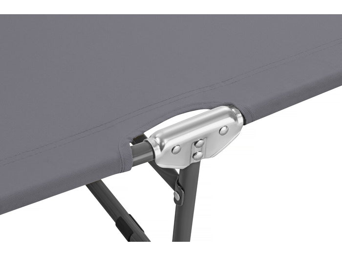 Set di 2 lettini prendisole pieghevoli "Lazy" - Con parasole - Grigio